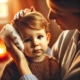 Mother comforting young child with a warm compress to relieve ear infections in young children.