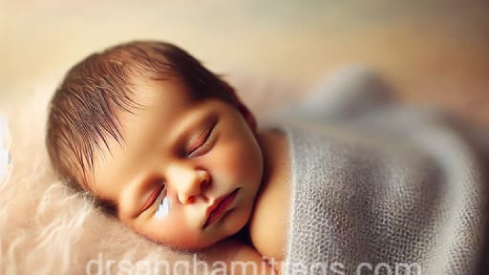 Newborn baby peacefully sleeping during the first week of life